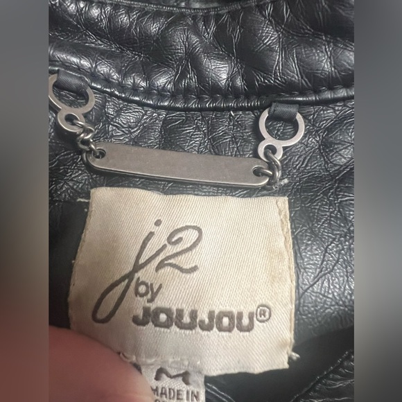 J2 by JouJou Vegan Leather Jacket  Faux Leather Moto Jacket Black Women’s M - Picture 3 of 3